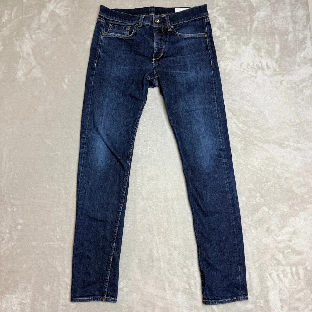 Rag & Bone Fit 1 Selvedge Skinny Jeans Mens 32 Blue Rinse Dark Wash Faded Denim